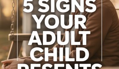 Older woman on park bench contemplating signs her adult child resents her.