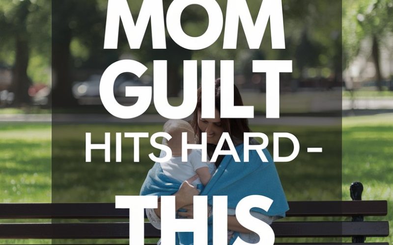Single mom finding comfort and support in a peaceful park setting.