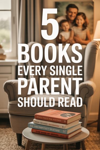 Cozy home with books, family photo, and a parent-friendly reading recommendation.