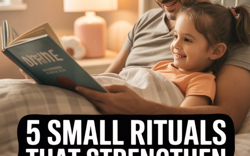 Father and daughter enjoying reading together, strengthening parent-child bond with bedtime storytelling.
