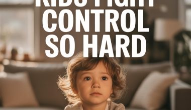 Child with expressive eyes and curly hair reflects on control struggles in a cozy home setting.
