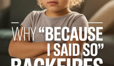 Young boy with annoyed expression, crossed arms, casual gray T-shirt, humorous Because I Said So meme.