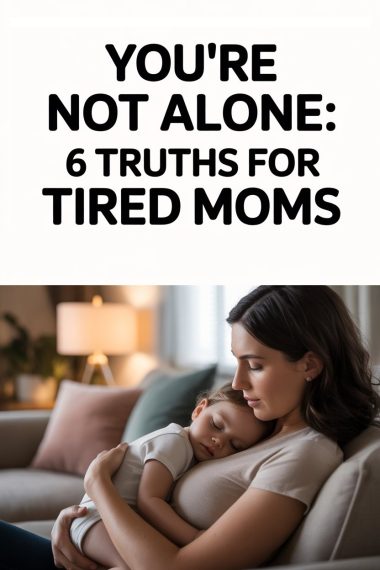Support for tired moms: comforting scene of mother and child embracing at home.