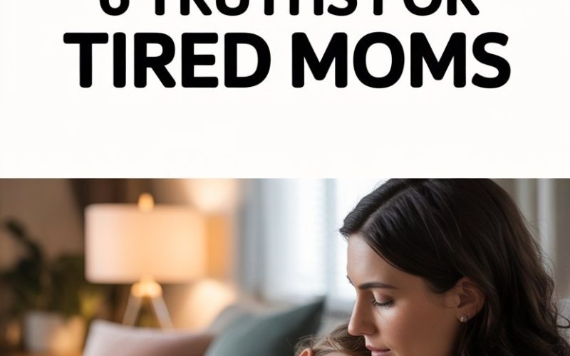 Support for tired moms: comforting scene of mother and child embracing at home.