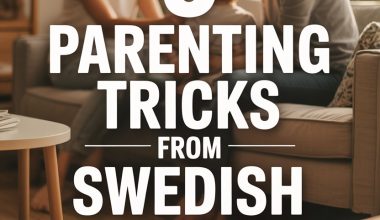 Family playing and bonding in cozy Swedish-style living room with parenting tips.