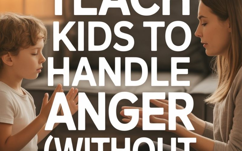 Mother and child practicing calming techniques to help kids handle anger peacefully.