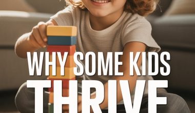 Happy girl building colorful blocks, symbolizing resilience and thriving after divorce.