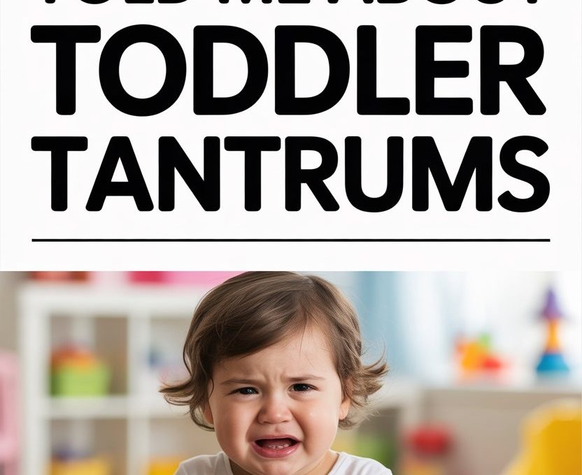 Understanding toddler tantrums with a frustrated child in a colorful playroom.