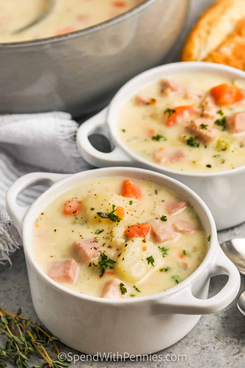 Creamy Ham and Potato Soup with Carrots