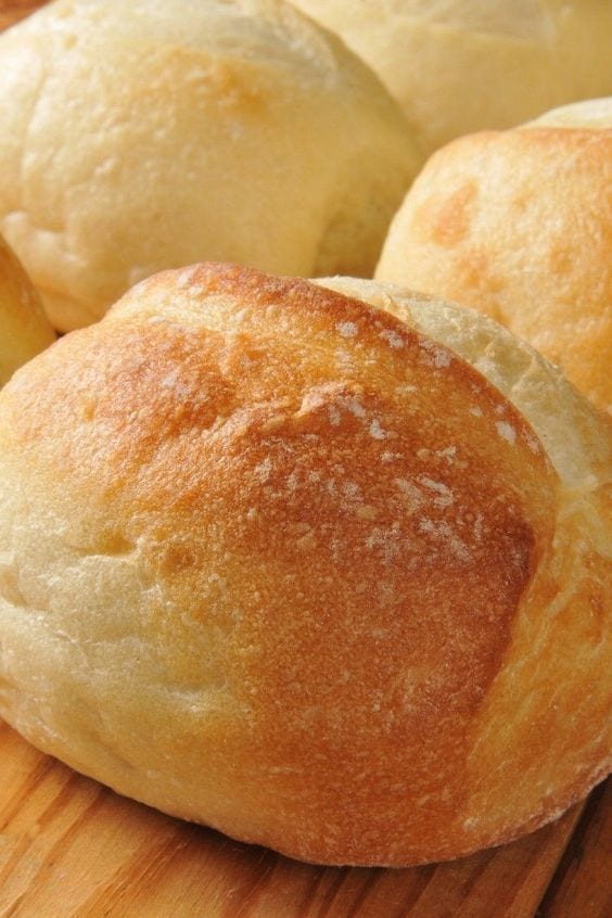 French Bread Rolls on a Wooden Board