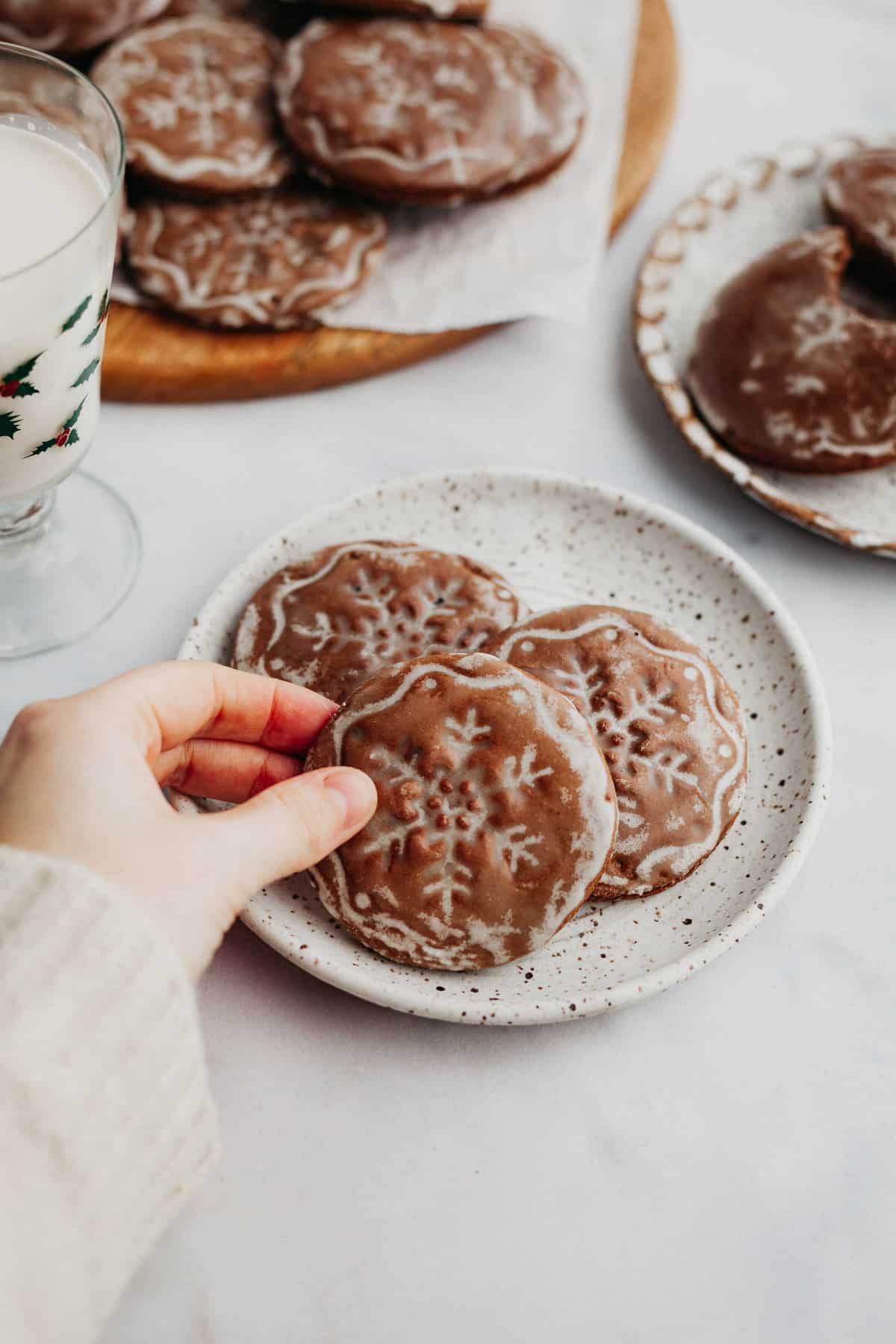 Glazed Chocolate Gingerbread Cookies
