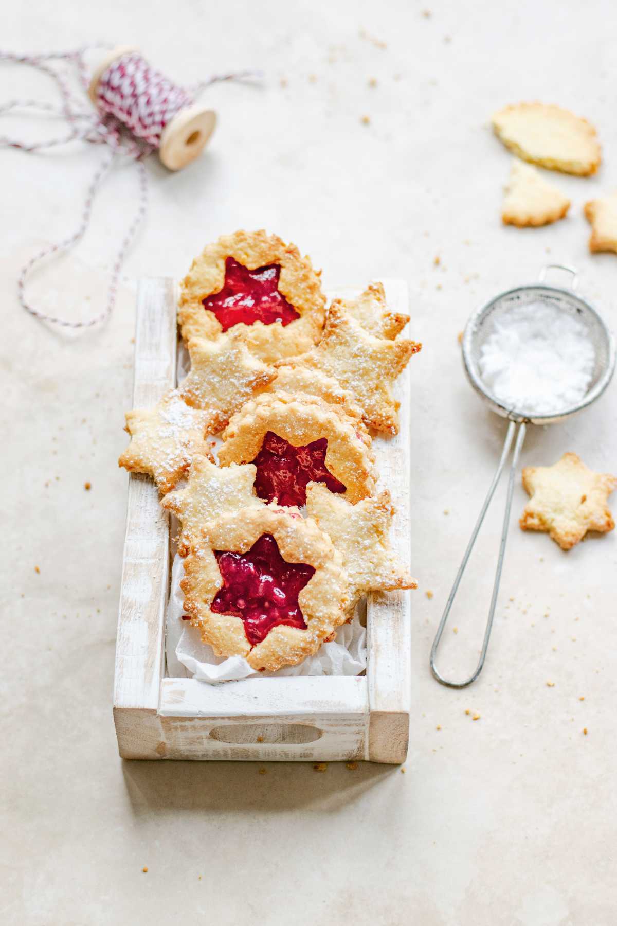 Festive Vegan Linzer Cookies