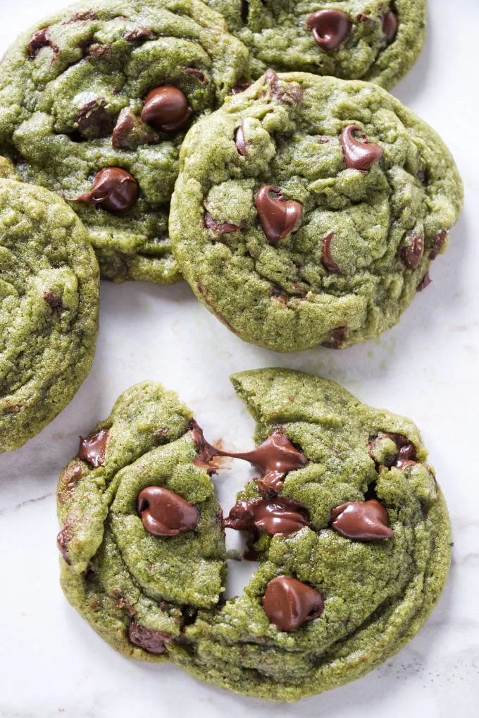Matcha Chocolate Chip Cookies