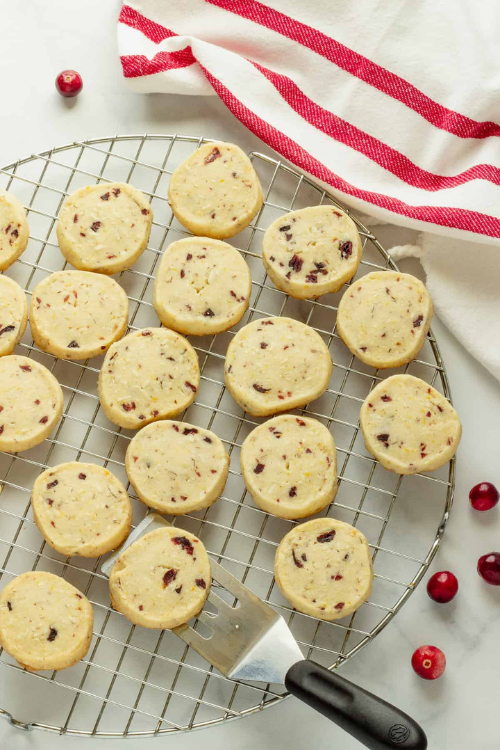 Cranberry Orange Shortbread Cookies