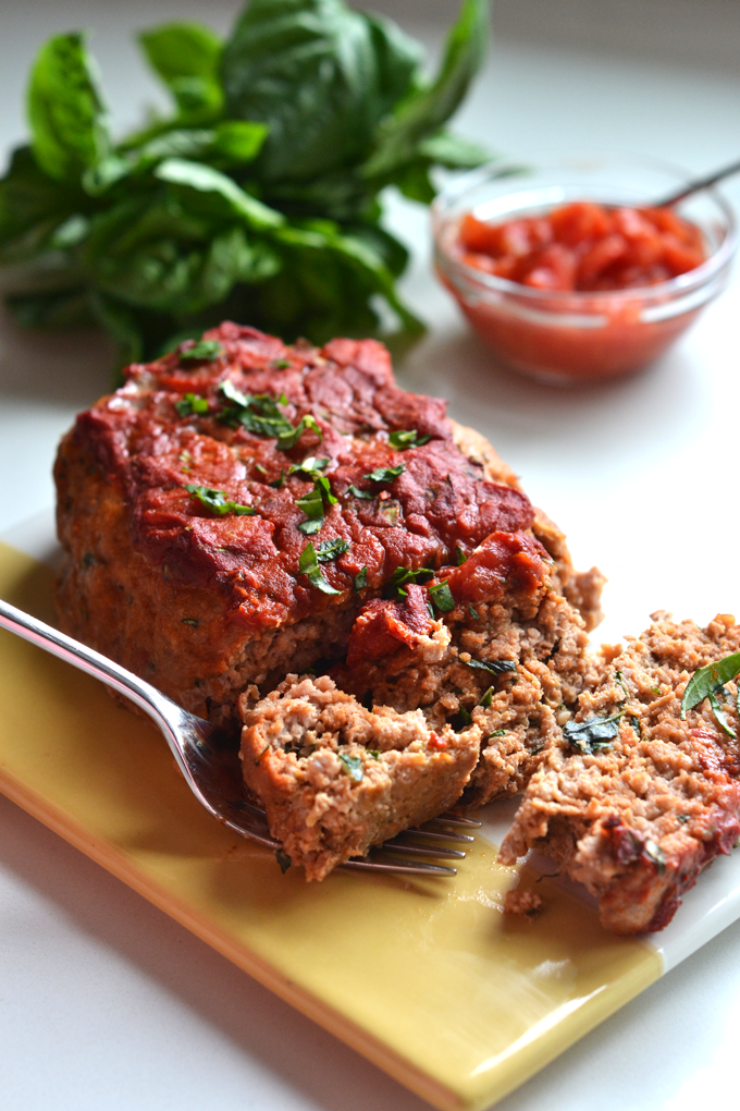 Tomato Basil Turkey Meatloaf
