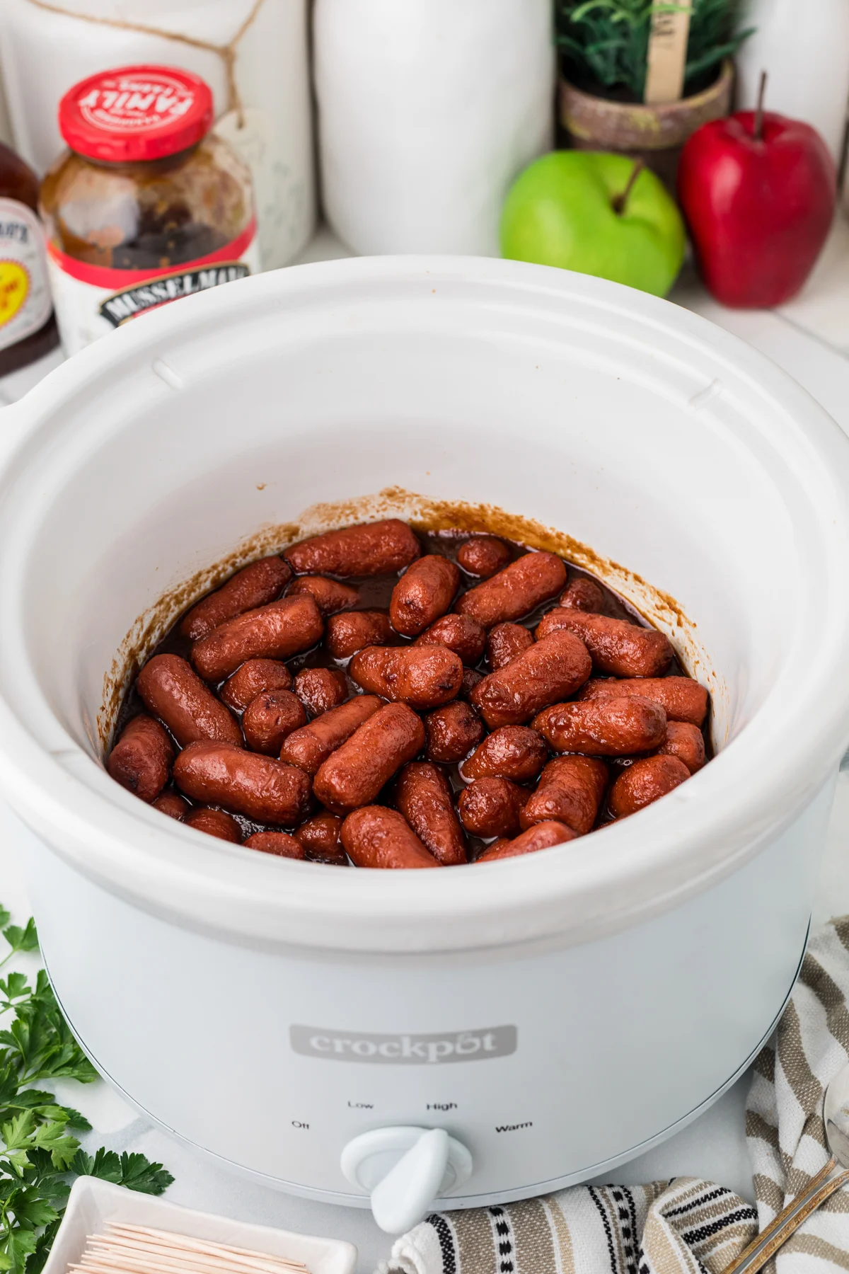 Slow Cooker Apple Butter Little Smokies