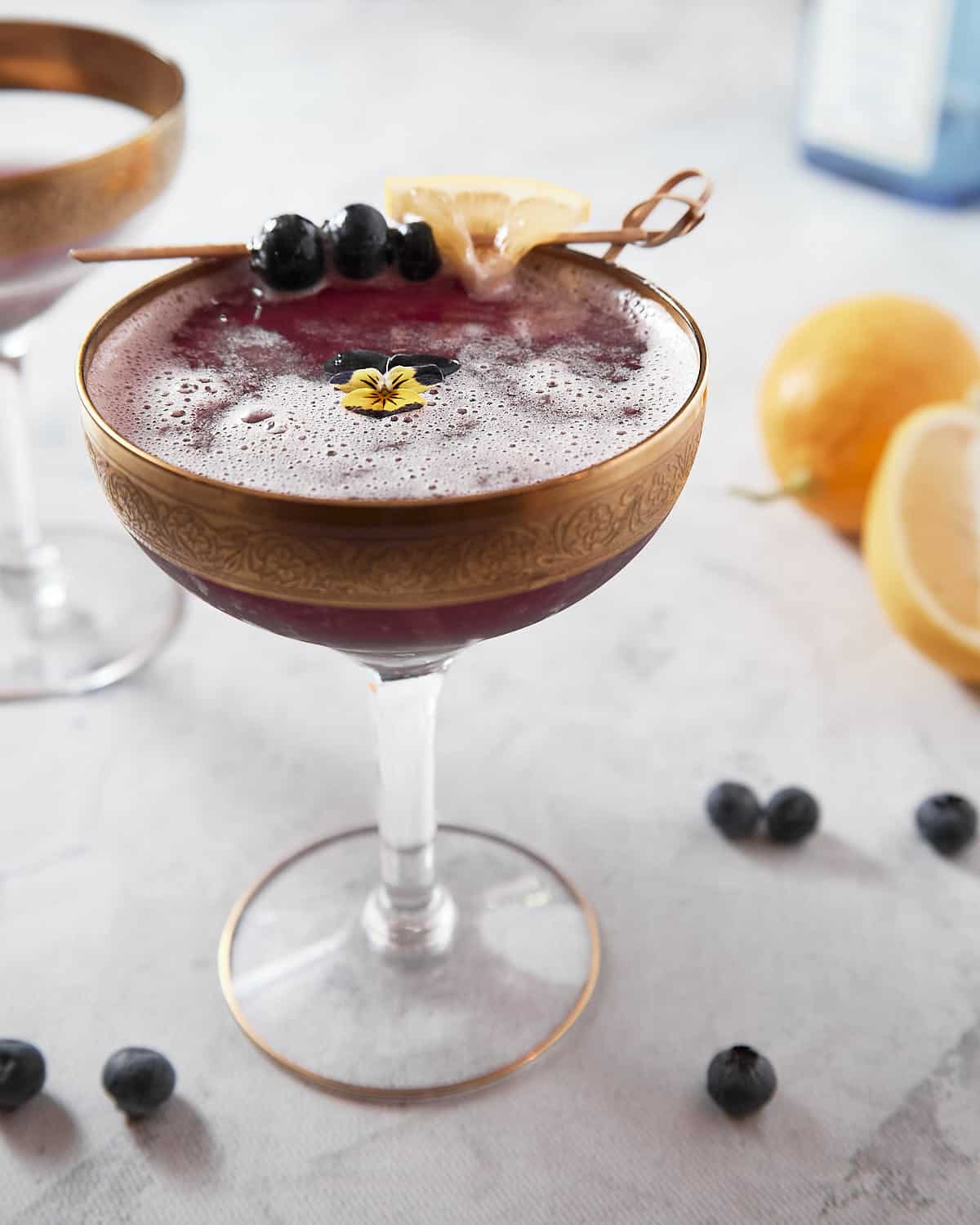 Blueberry Yuzu Bee’s Knees Cocktail