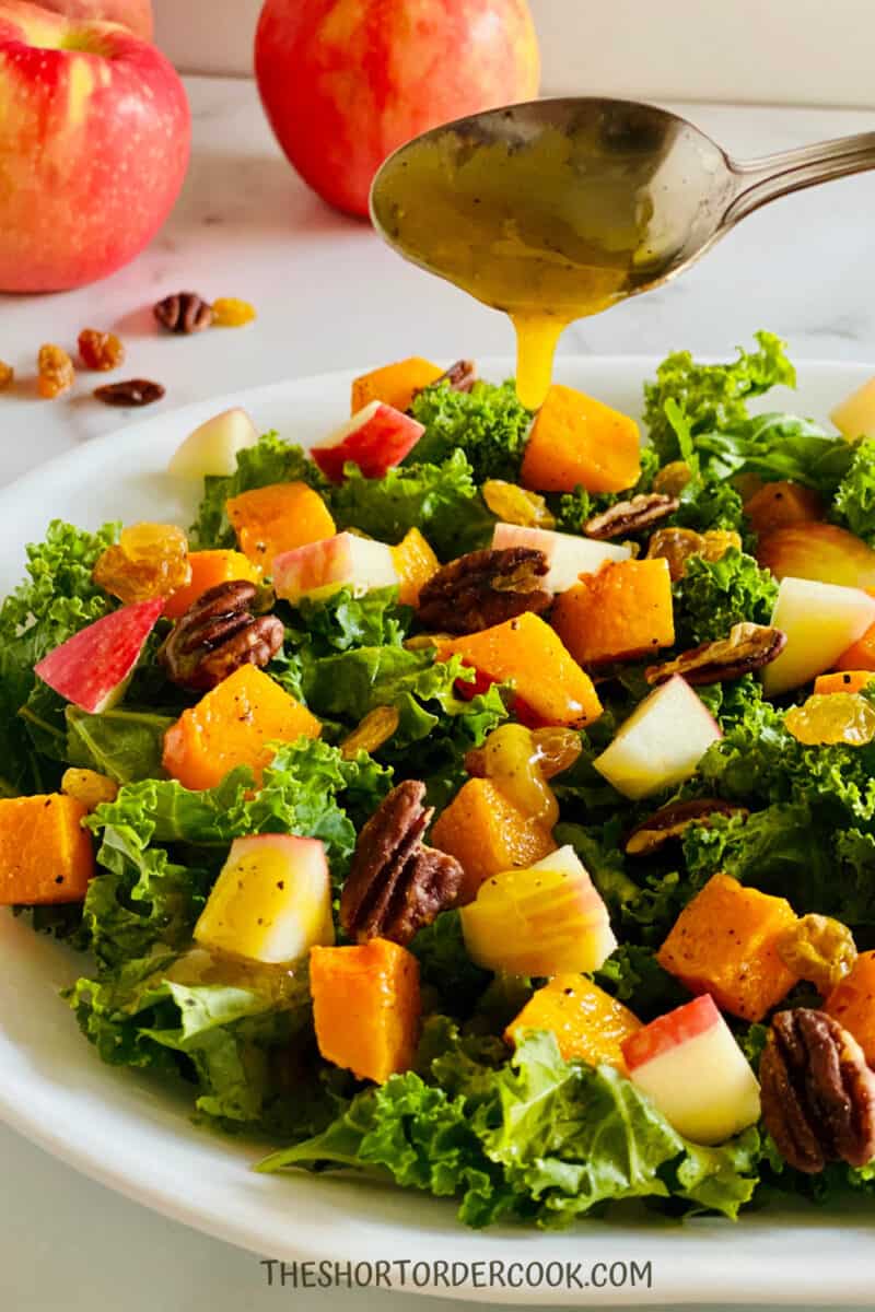 Butternut Squash Apple and Kale Salad with Honey Dijon Vinaigrette