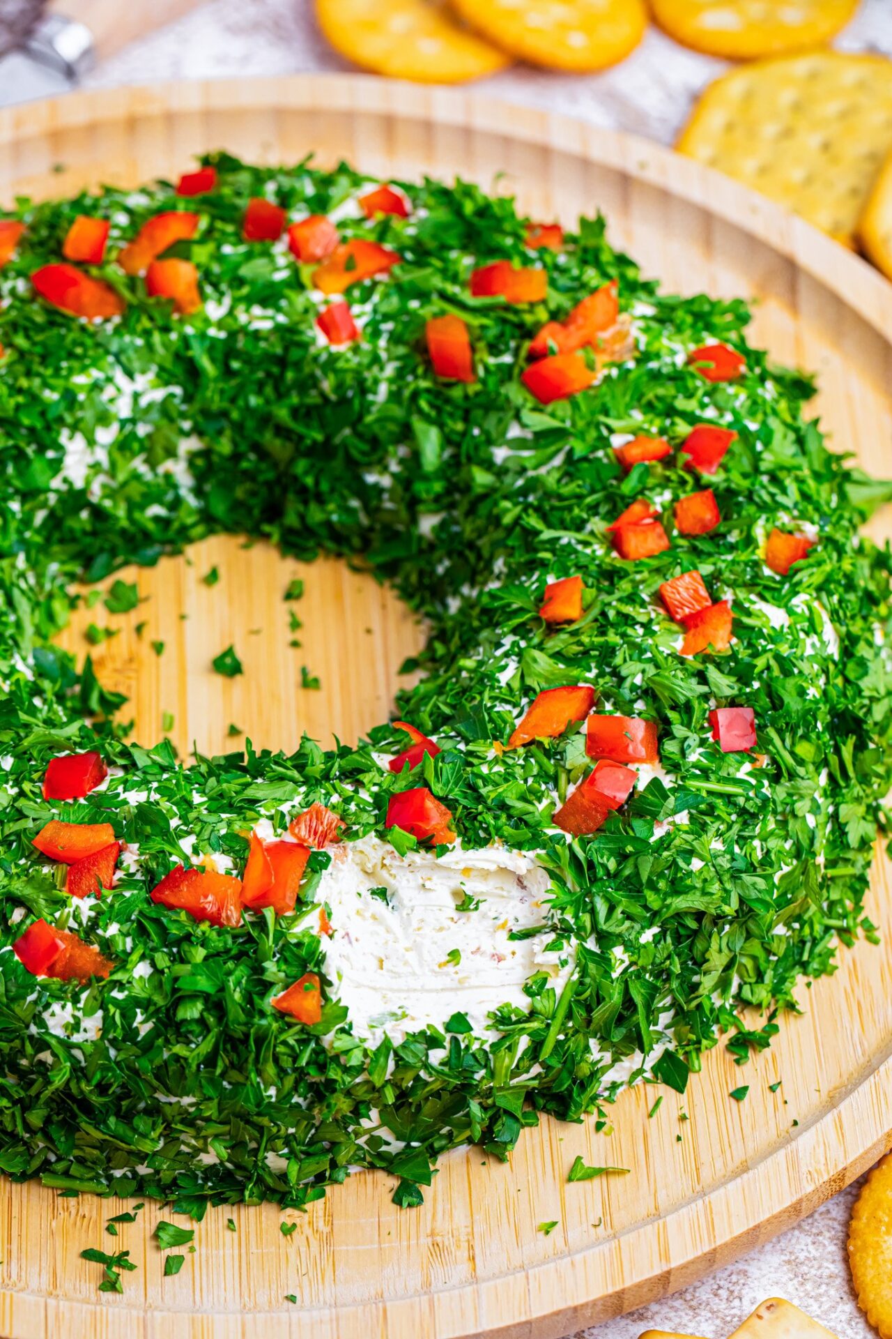 Christmas Cheese Ball Wreath