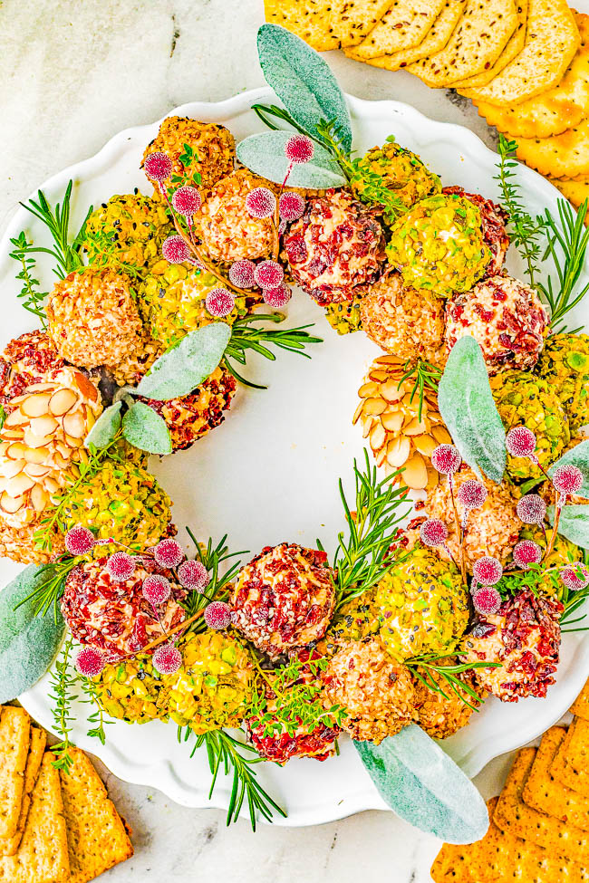 Christmas Cheese Ball Wreath
