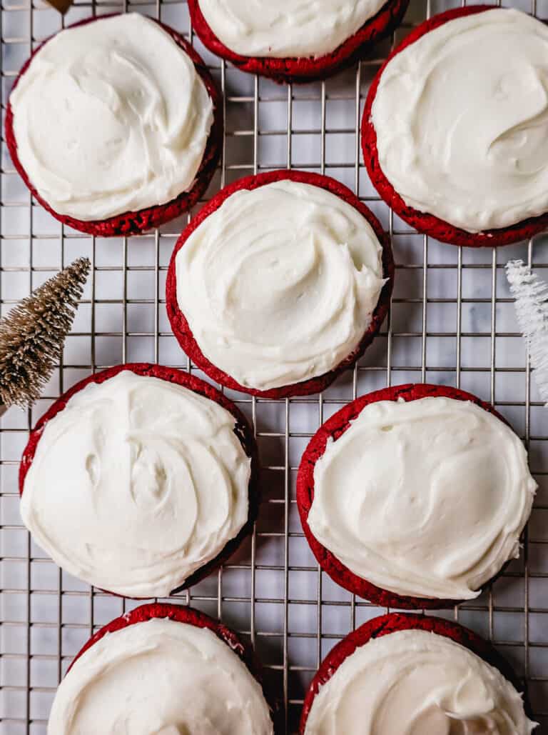 Red Velvet Cookies with Cream Cheese Frosting