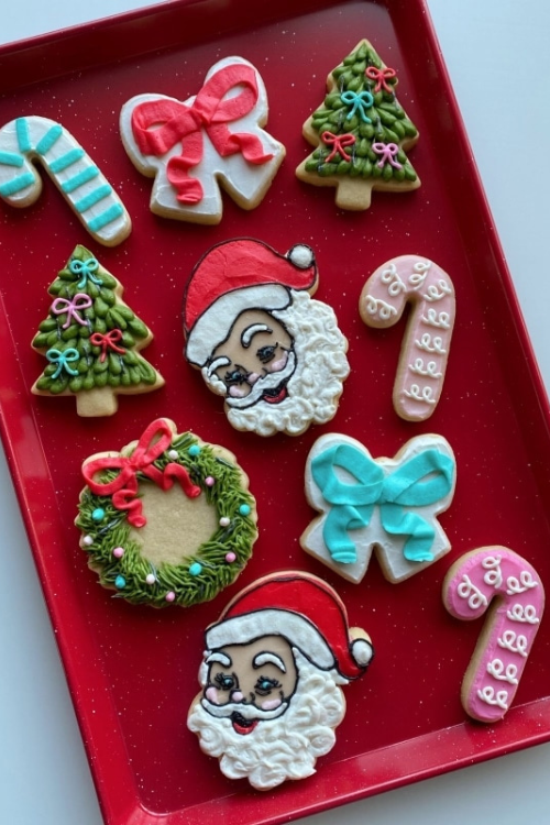 Anthropologie-Inspired Vintage Santa Sugar Cookies
