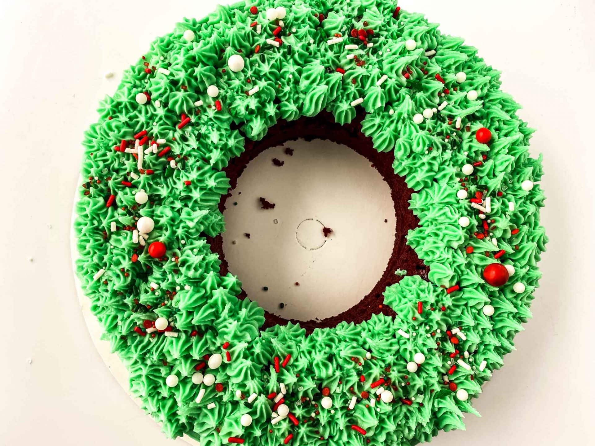 Red Velvet Christmas Wreath Cake