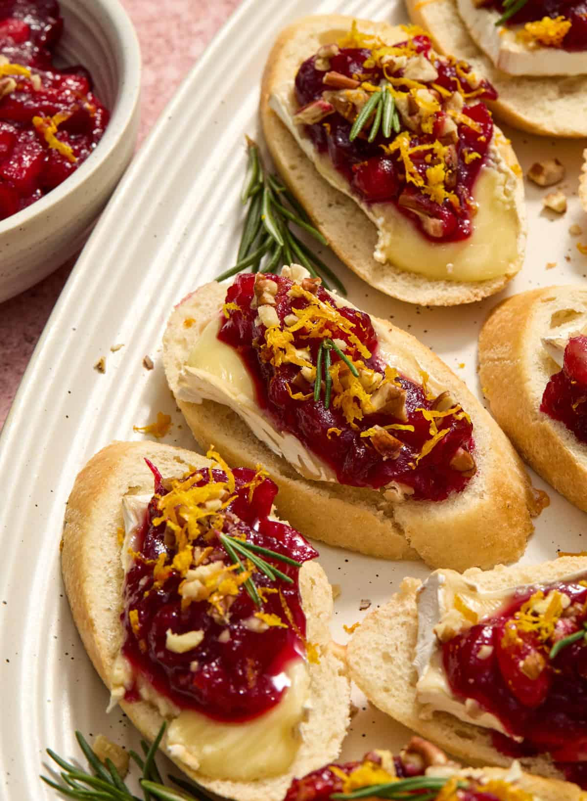 Warm Brie Crostini with Cranberry Chutney