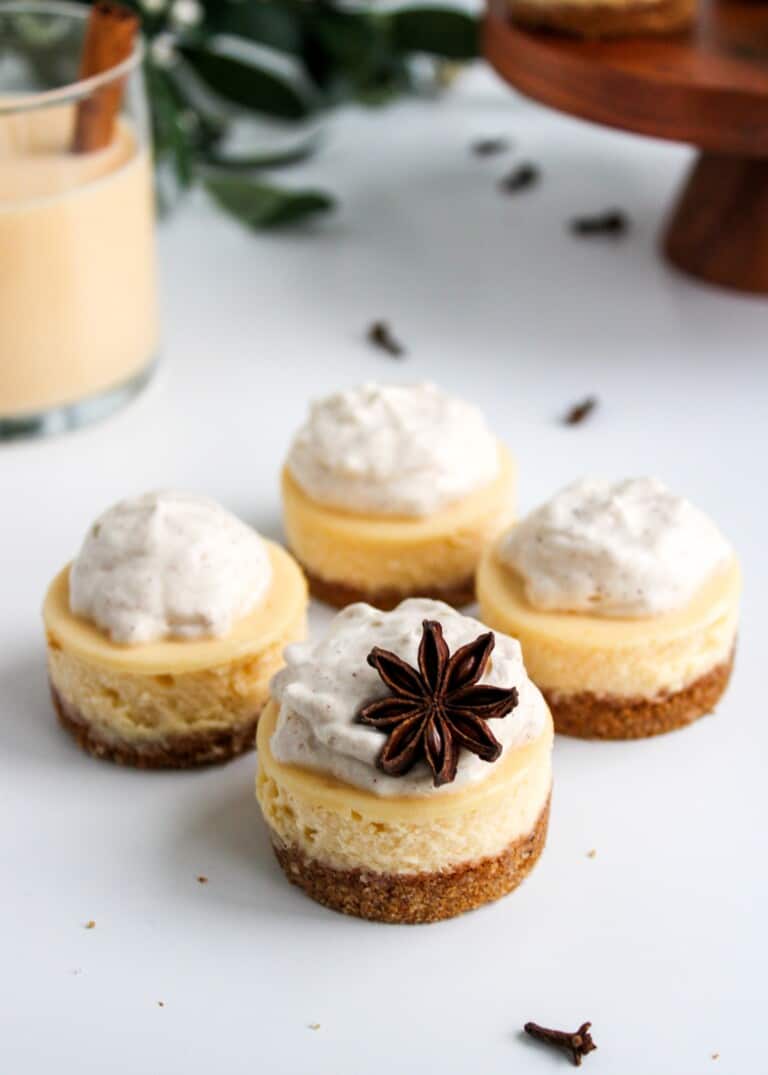Mini Eggnog Cheesecake Bites