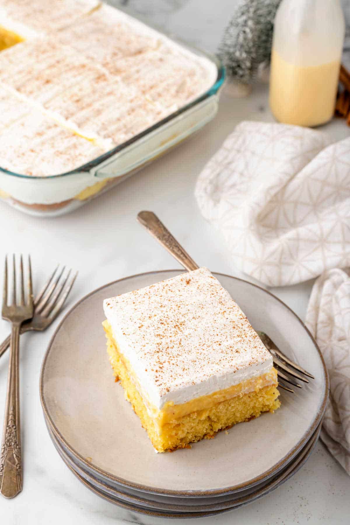 Eggnog Poke Cake