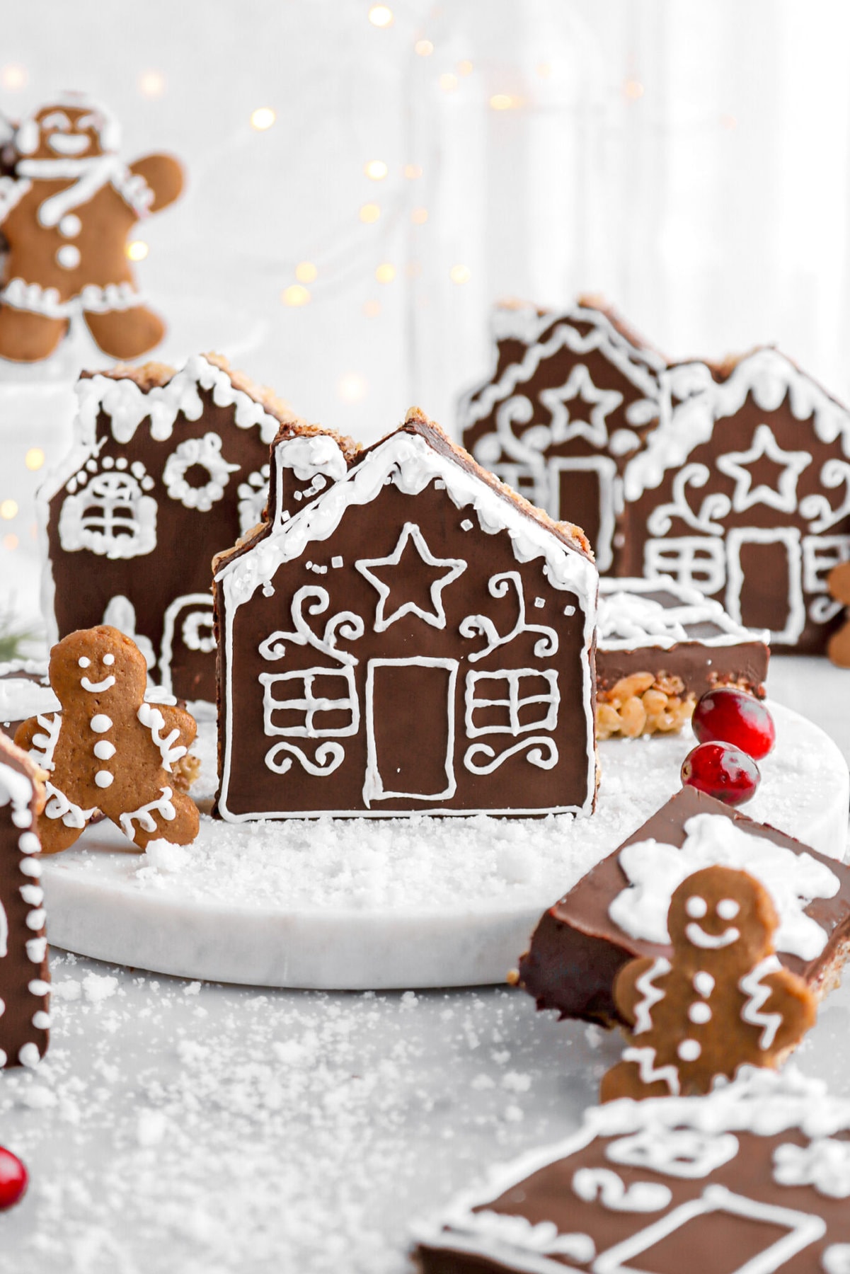 Chocolate Covered Gingerbread Spiced Rice Krispie Treats