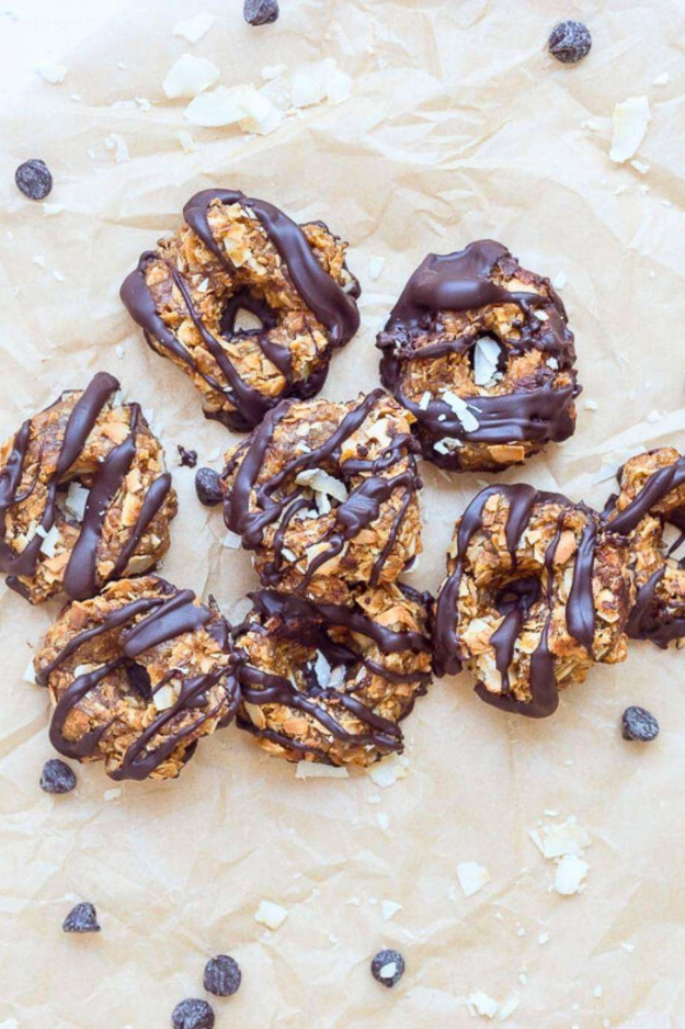 Healthy No Bake Samoa Cookies