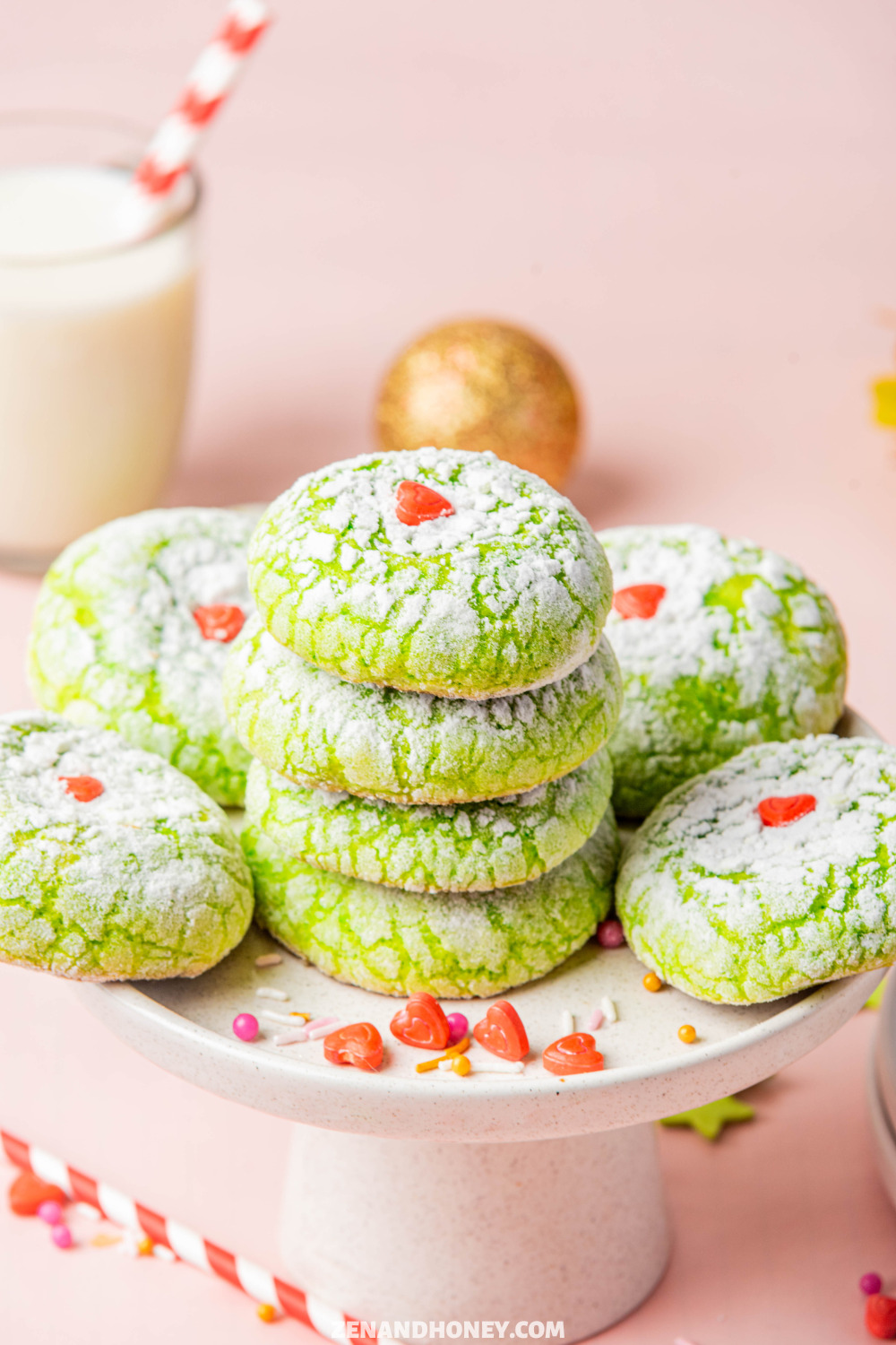 Grinch Crinkle Cookies