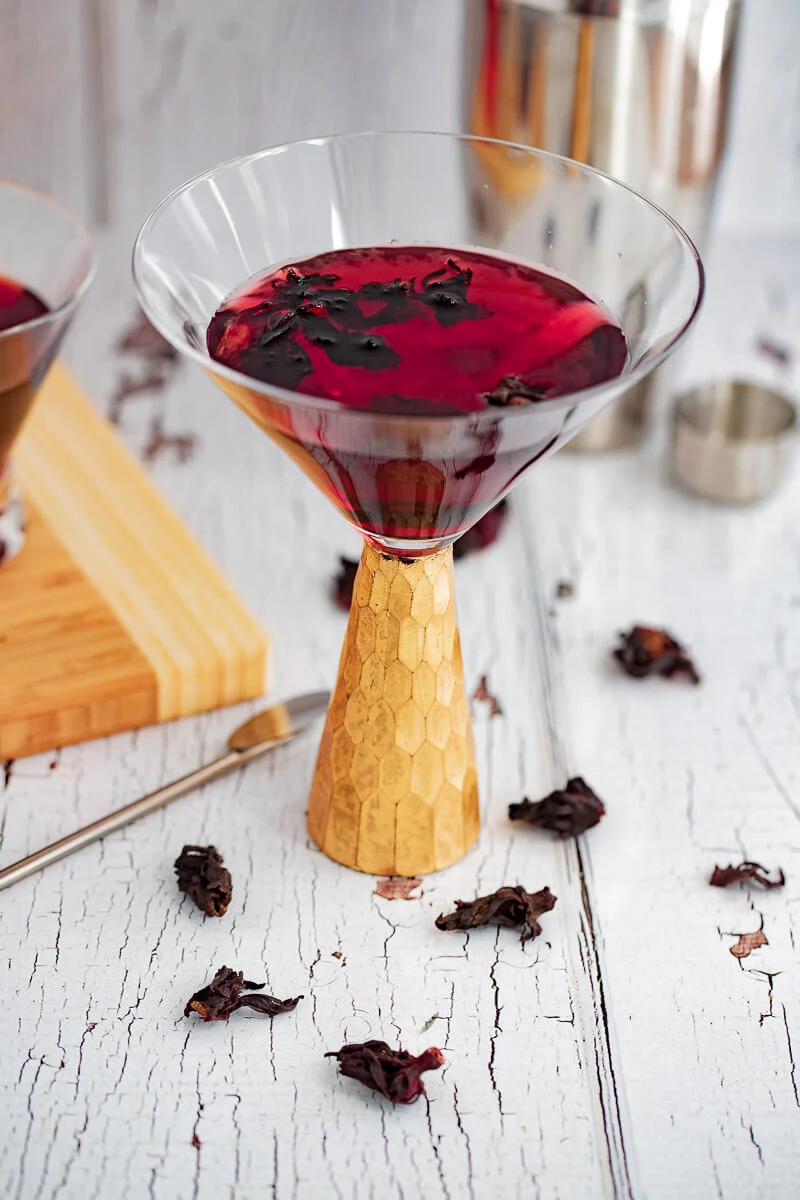Sweet and Spicy Hibiscus Martini