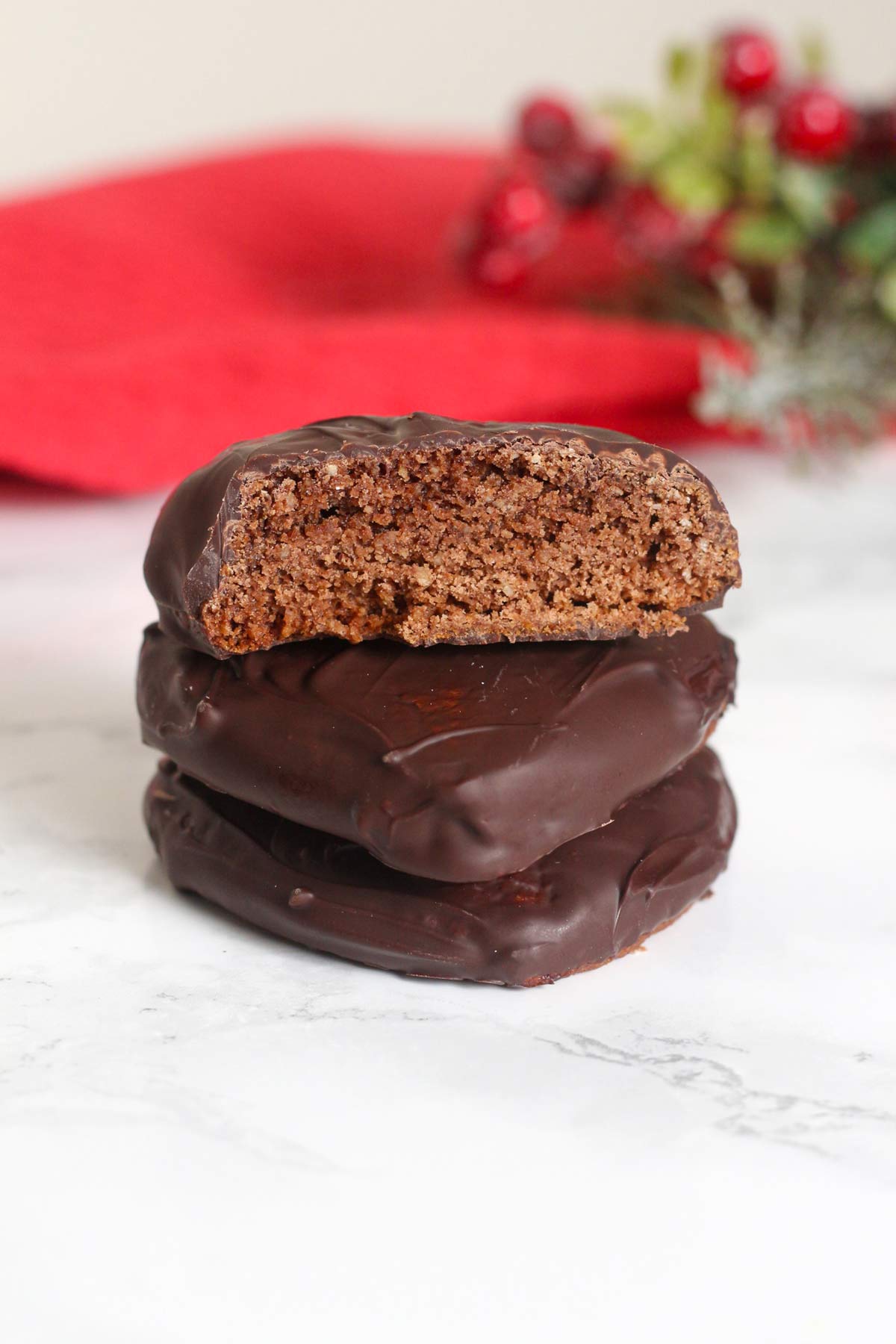 Lebkuchen Hearts Dipped in Dark Chocolate
