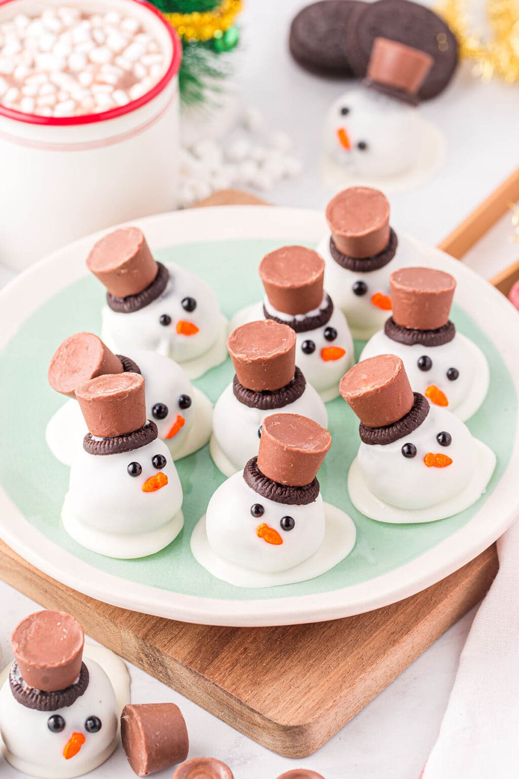 Melted Snowman Oreo Balls