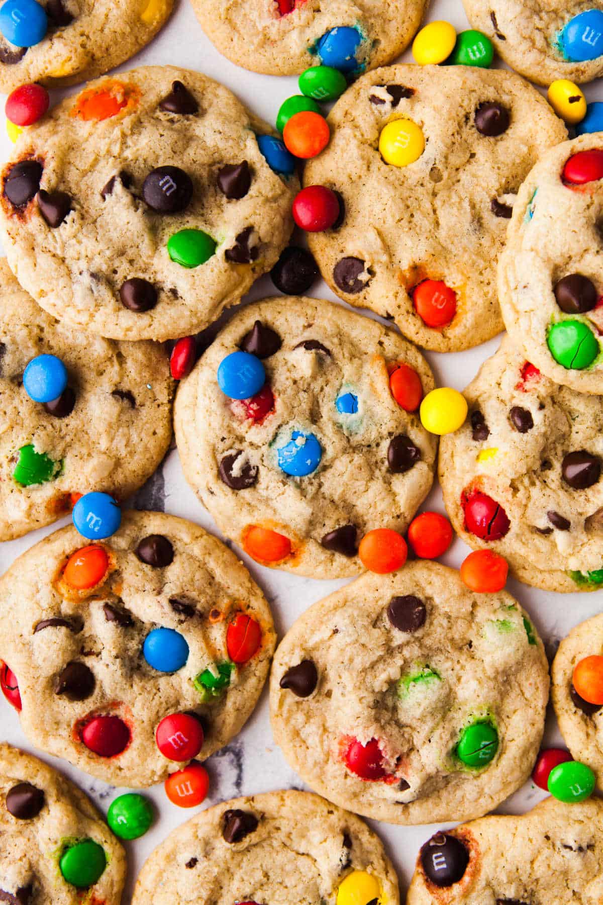 Bakery-Style M&M Chocolate Chip Cookies