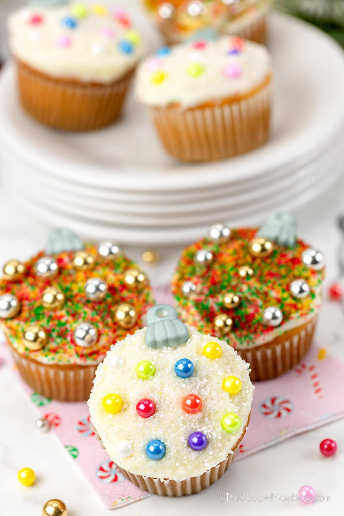 Christmas Ornament Cupcakes