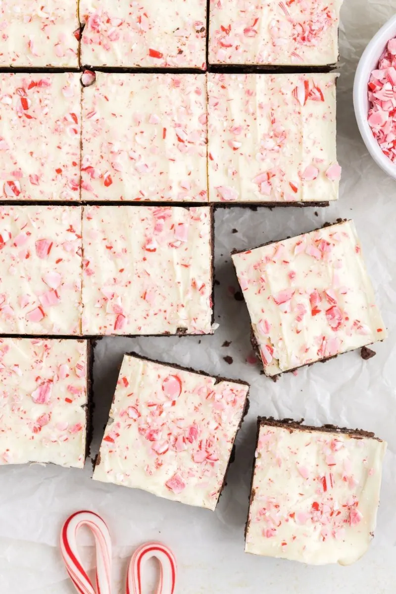 Brownies with Peppermint Bark