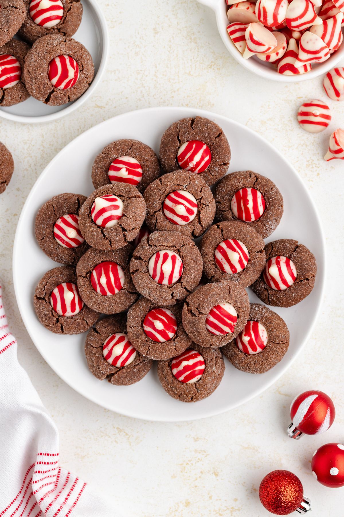 Chocolate Peppermint Kiss Cookies