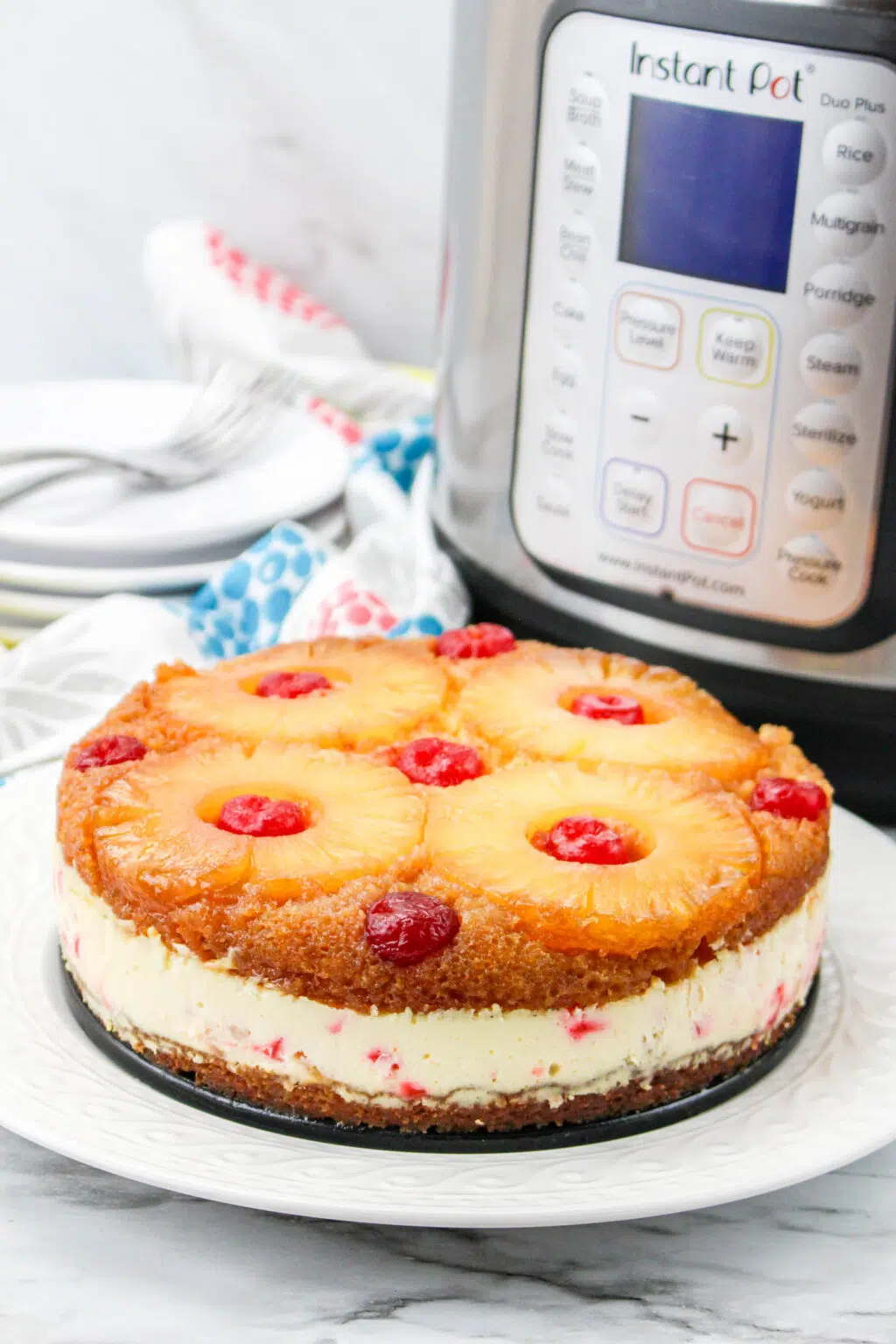 Instant Pot Pineapple Upside Down Cake Cheesecake