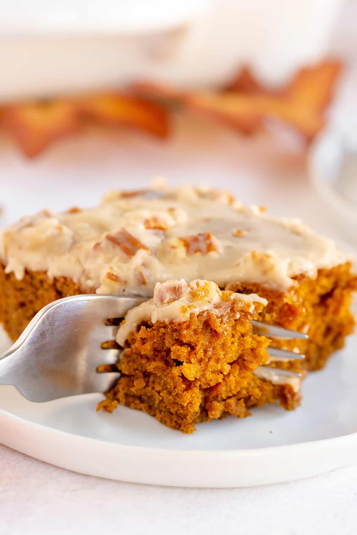 Pumpkin Gingerbread with Maple Pecan Icing