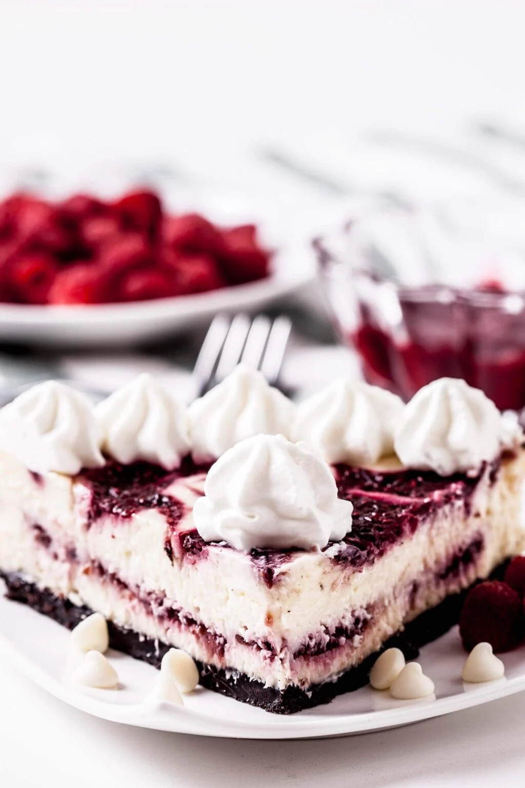White Chocolate Raspberry Cheesecake