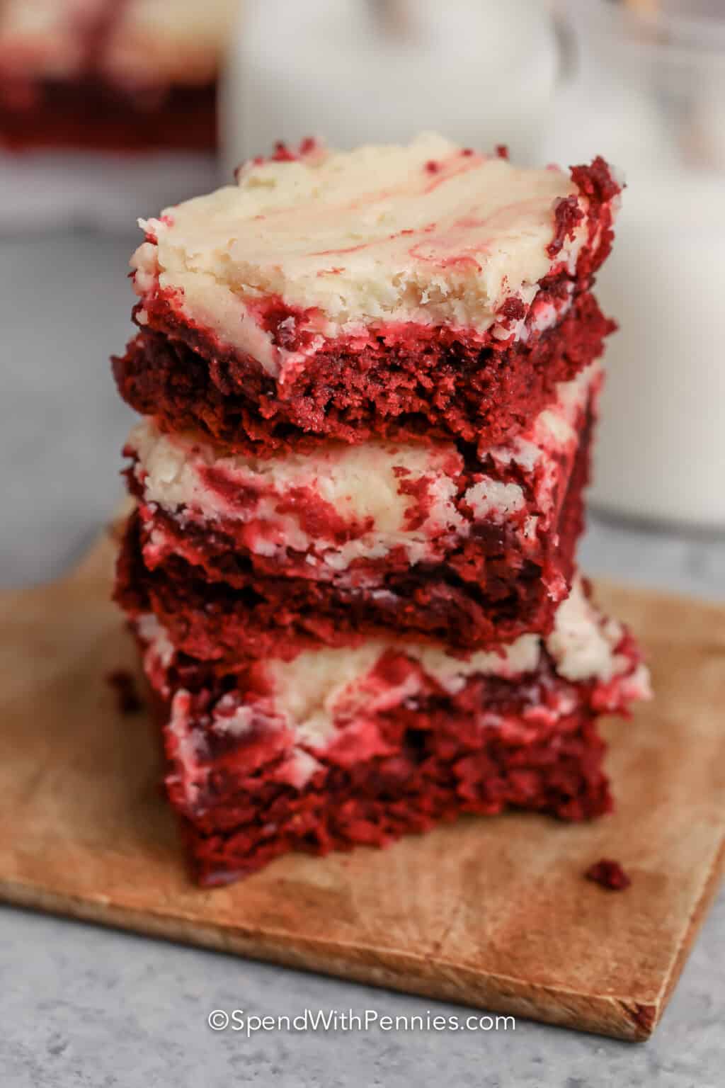 Cheesecake-Stuffed Red Velvet Brownies