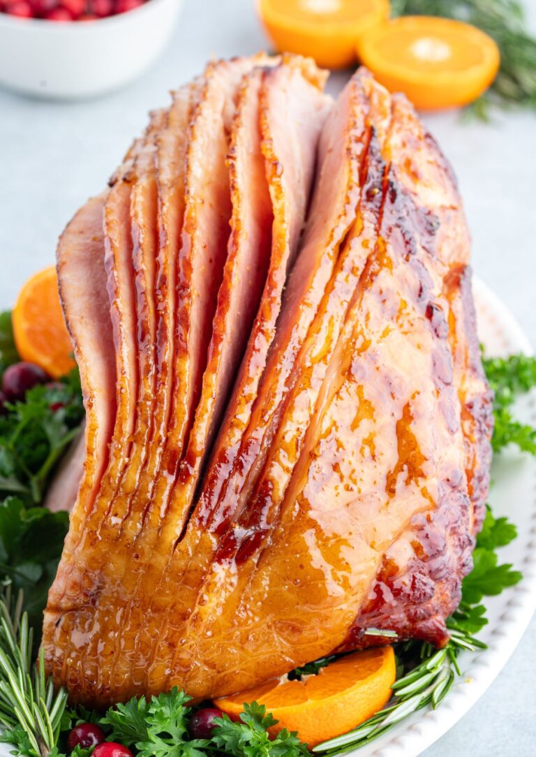 Slow Cooker Orange Bourbon Maple Glazed Ham