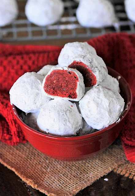 Red Velvet Snowball Cookies