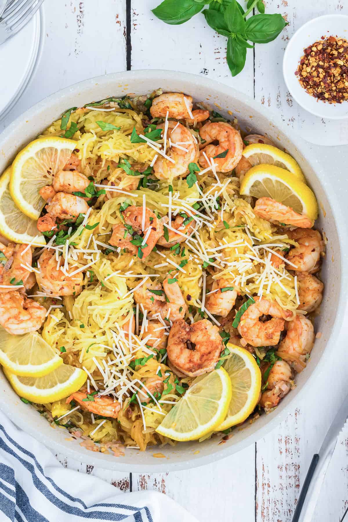 Spaghetti Squash Shrimp Scampi