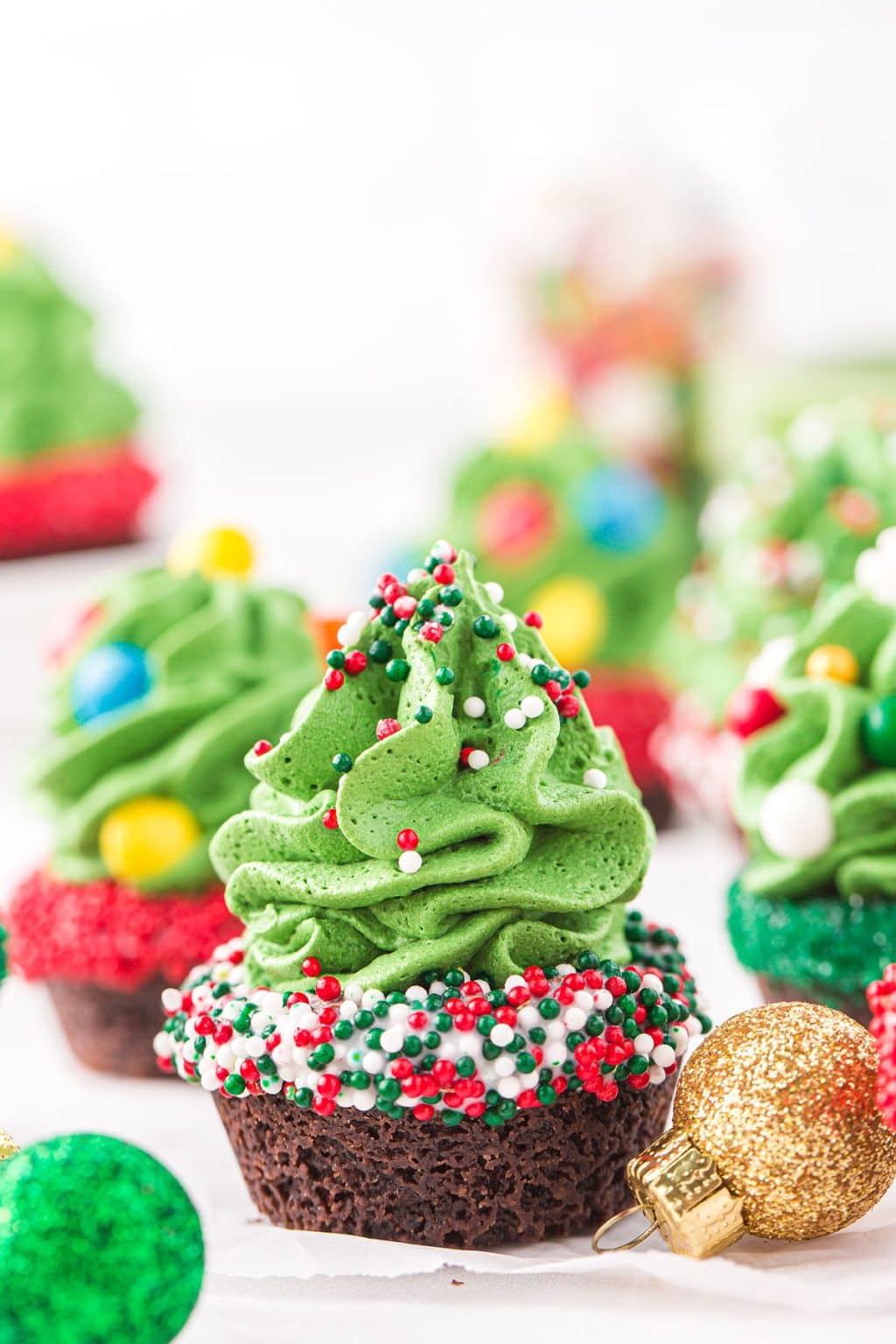 Christmas Tree Brownie Cups