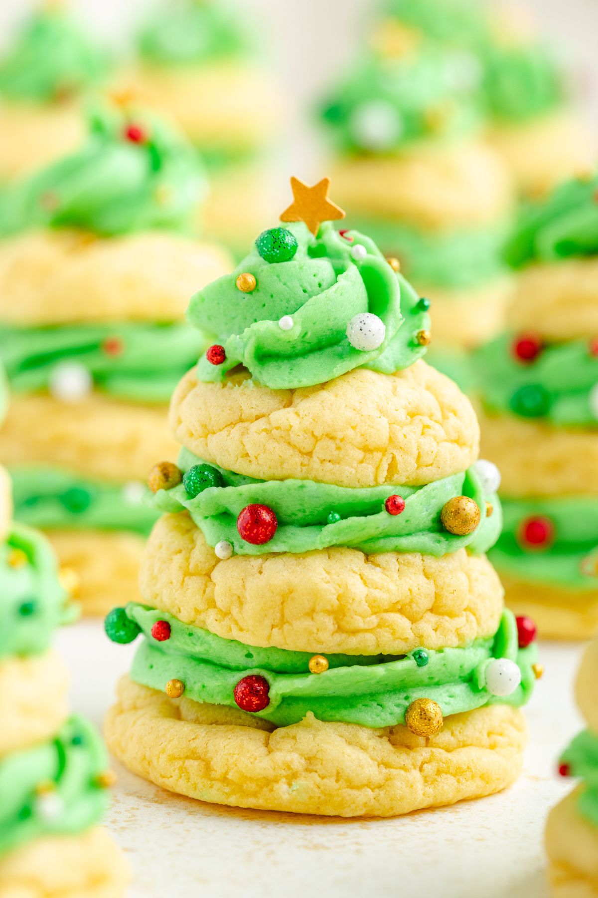 Stacked Christmas Tree Cookies